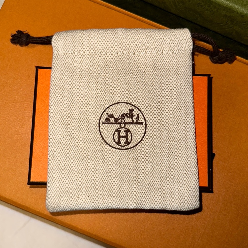 Hermes draw string dust bag